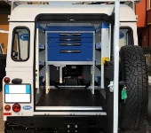 Allestimento Land Rover come officina mobile