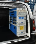 Allestimento per Citroen Berlingo con 8 valige portaminuterie