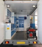 Laboratorio mobile ed attrezzature su rimorchio