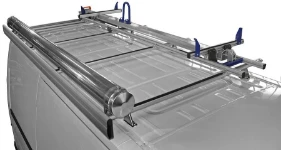 Portascale a 1 slitta completo di spondina, rullo e porta tubi inox
