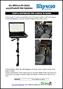 Supporto per PC portatile da montare nella cabina del furgone