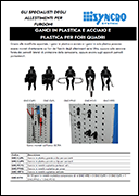 Ganci in acciaio e plastica per fori quadri